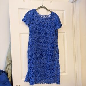 Elegant Blue Lace Dress